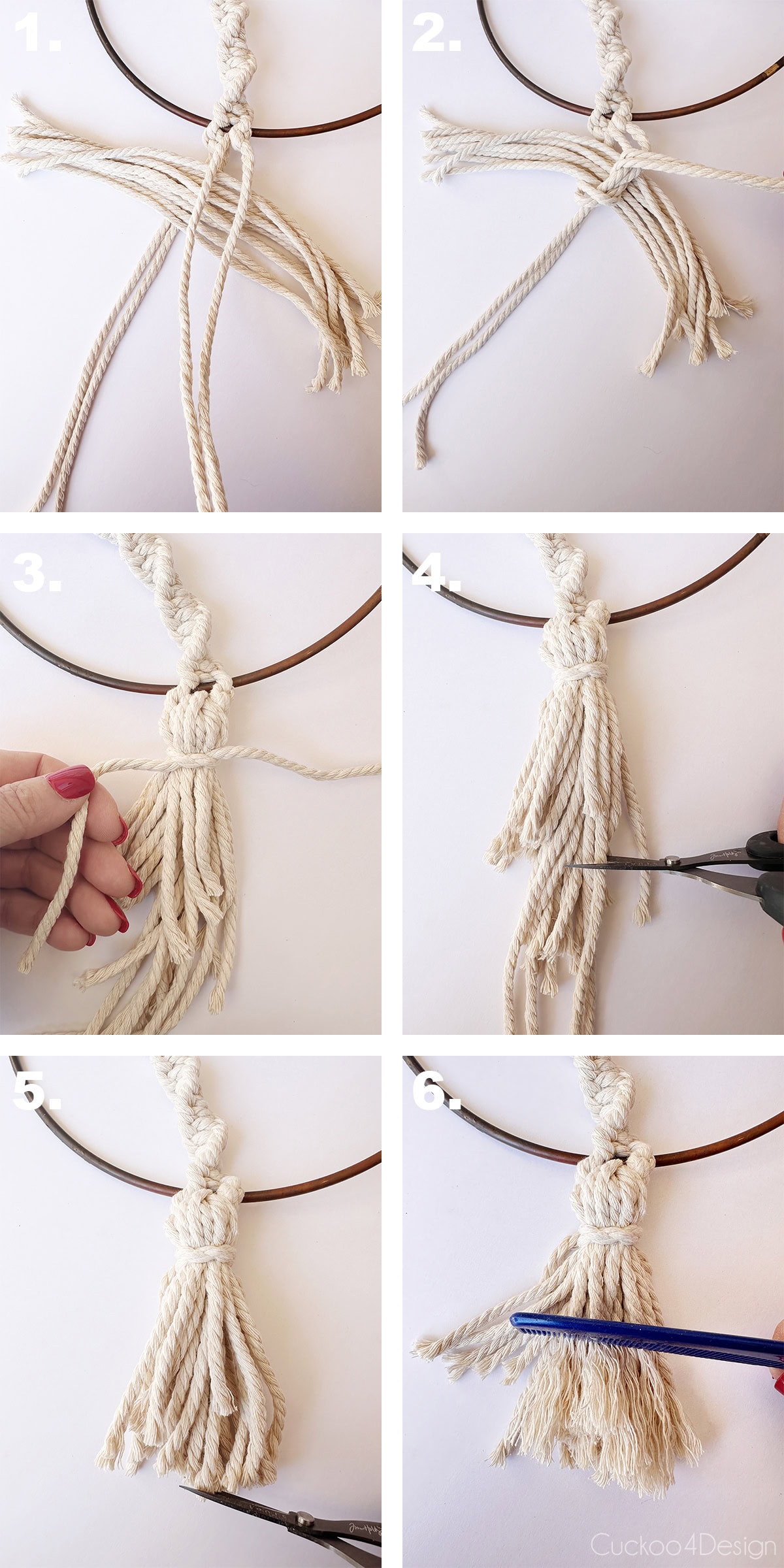 How to Make a Simple Macrame Plant Hanger - Cuckoo4Design