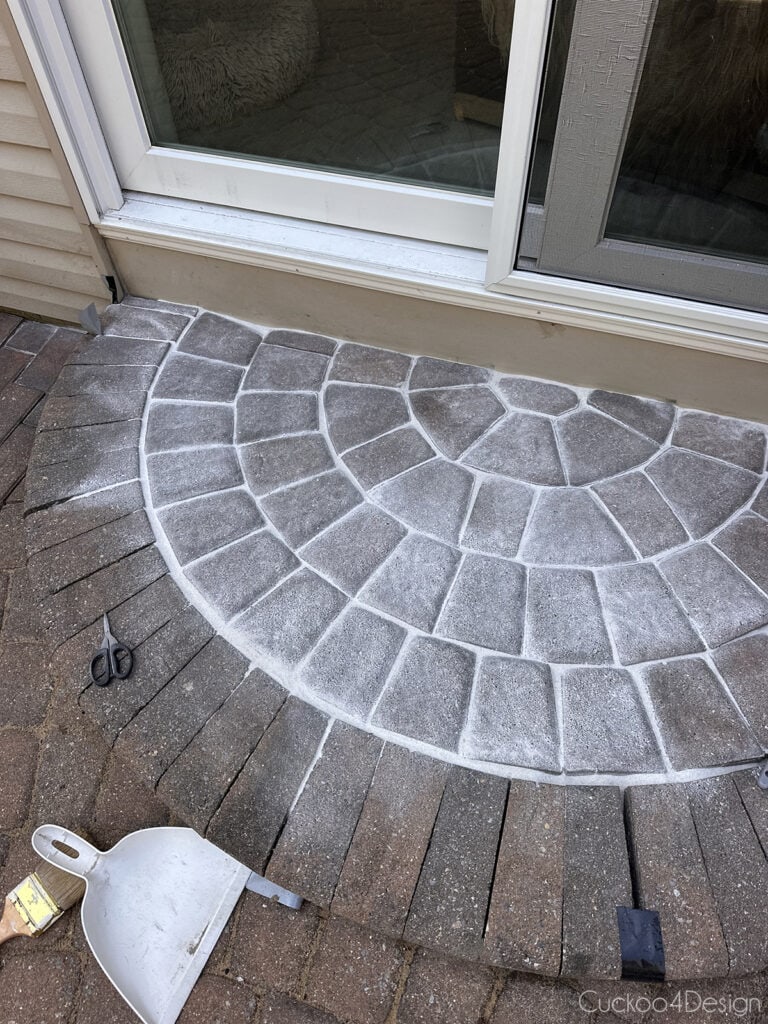 wrong color of polymeric sand applied to patio steps