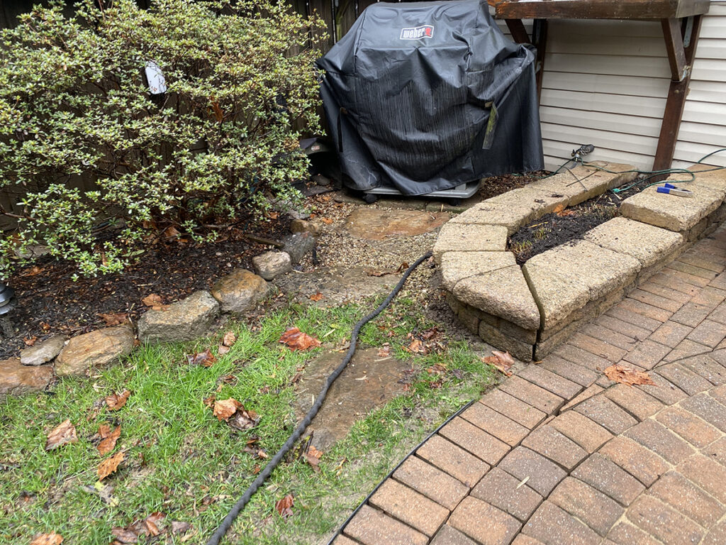 grill area before adding pea gravel