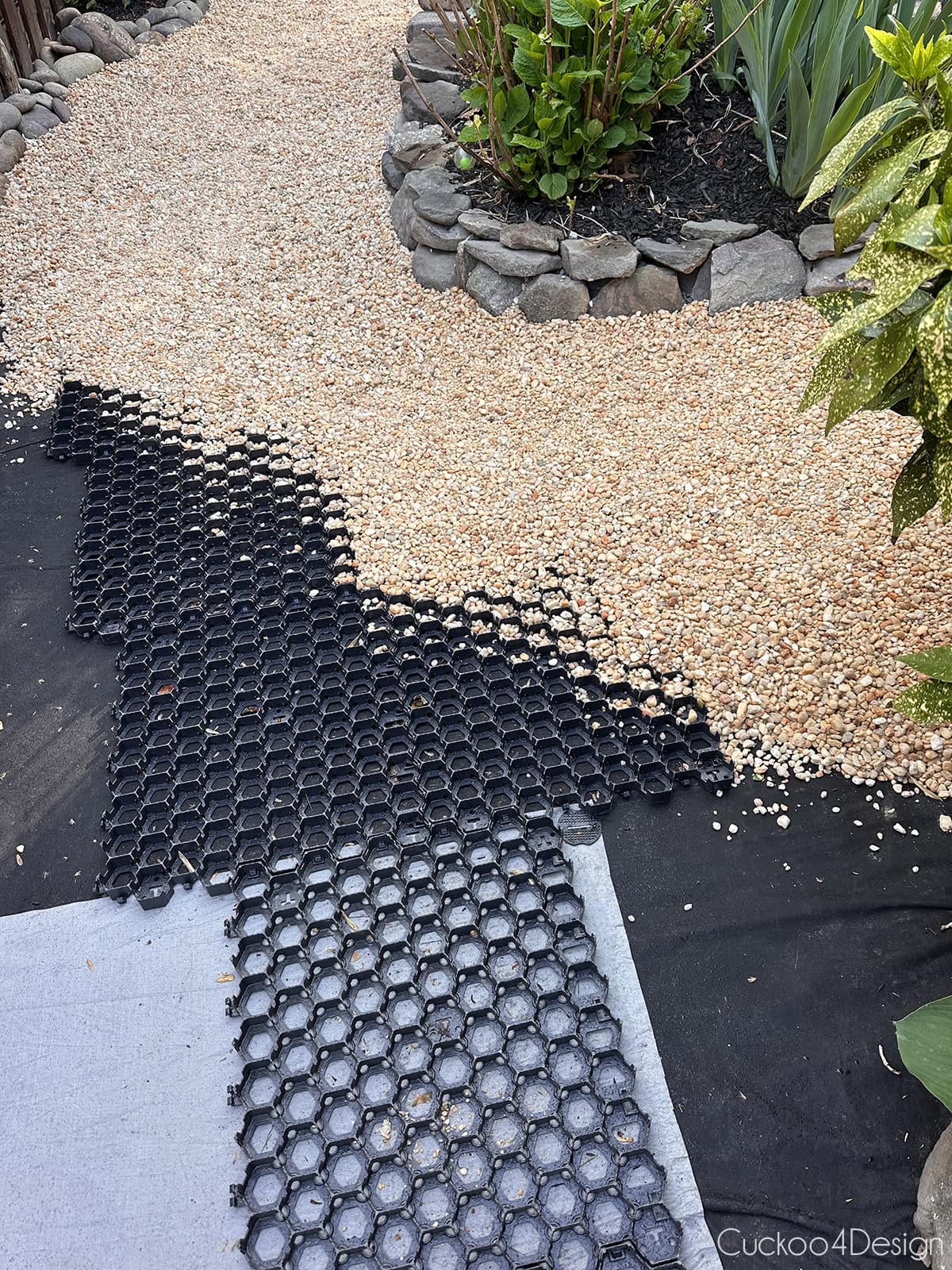 adding gravel over ground grid pavers
