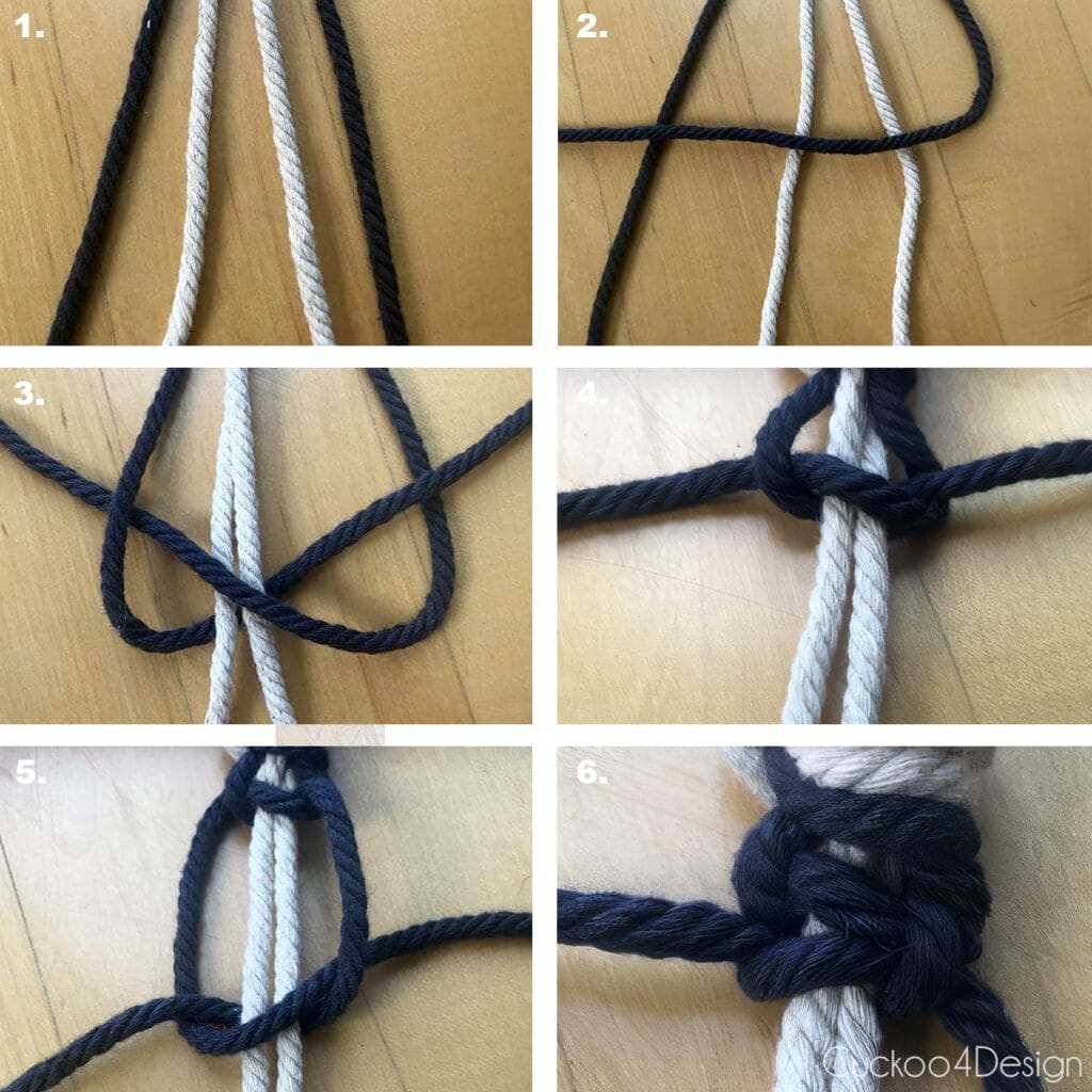 steps for tying a Square Knot