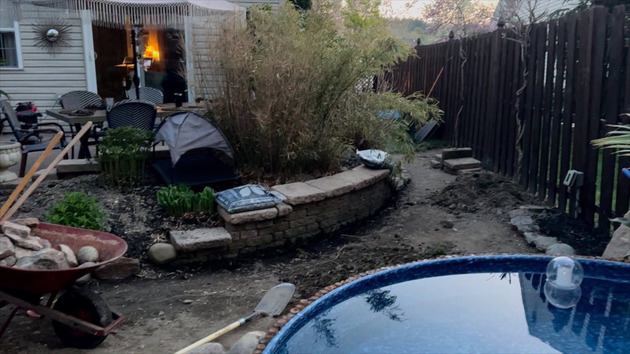 removing grass and top layer of soil