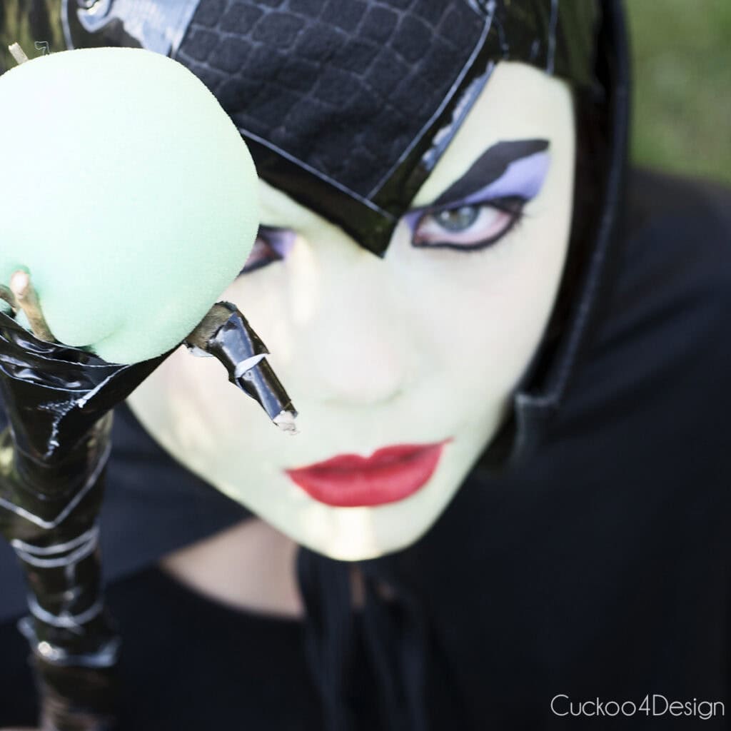 close-up of DIY Maleficent staff
