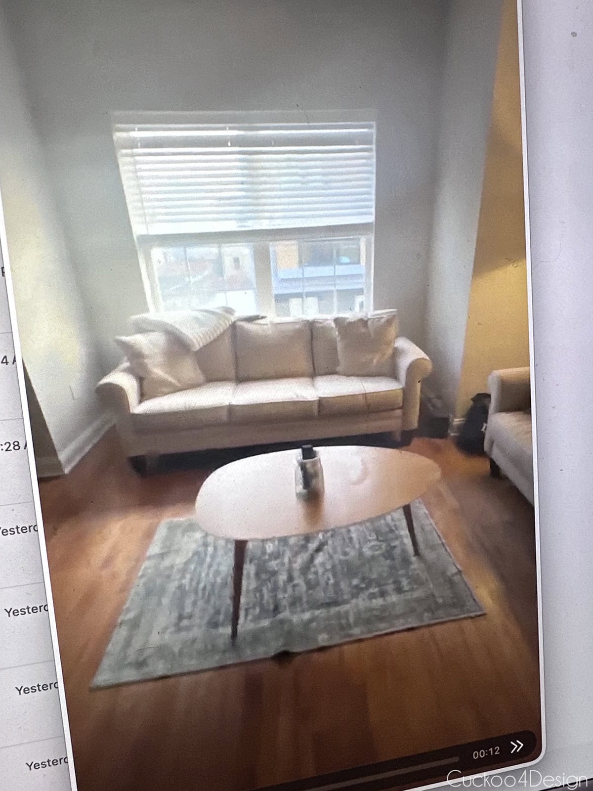 screenshot of college apartment video tour